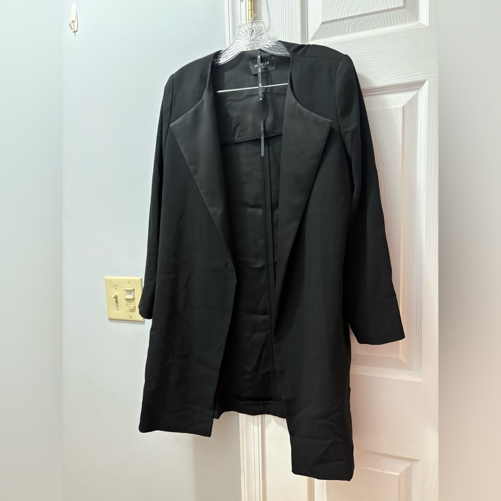 Marella 365 Art Oversized Boyfriend Style Open Front Blazer W Pockets US Size 8